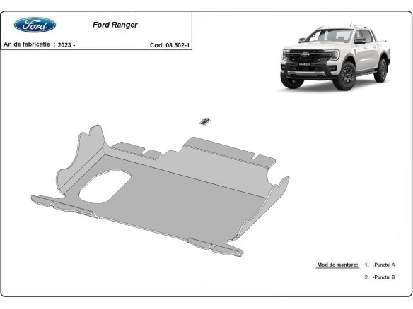 Oceľový kryt motora Ford Ranger (2023-2026)