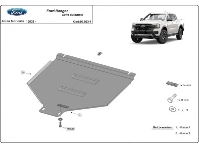 Oceľový kryt prevodovky automat Ford Ranger (2023-2025)