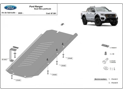 Oceľový kryt DPF Ford Ranger (2020-2023) 2