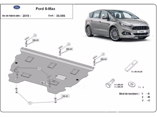 Oceľový kryt motora Ford S - Max (2015-2023)Ford S-Max