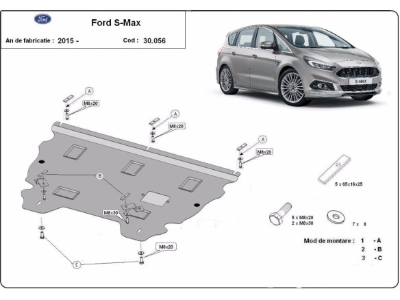 Oceľový kryt motora Ford S - Max (2015-2023)Ford S-Max