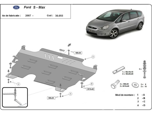 Oceľový kryt motora Ford S - Max (2006-2015)Ford S-Max