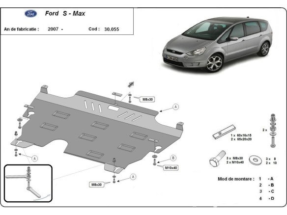 Oceľový kryt motora Ford S - Max (2006-2015)Ford S-Max
