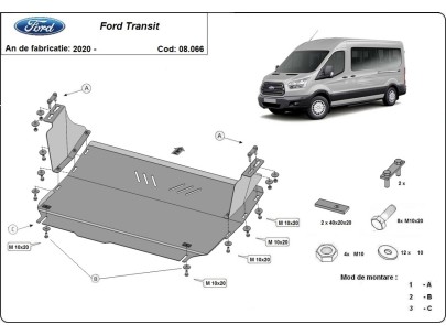 Oceľový kryt motora Ford Transit - FWD (2020-2025) 2