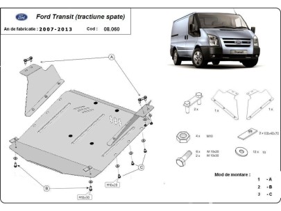 Oceľový kryt motora Ford Transit - FWD (2020-2025)Ford Transit 2