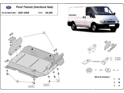 Oceľový kryt motora Ford Transit - FWD (2020-2025)Ford Transit 2