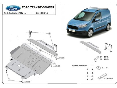 Oceľový kryt motora Ford Transit Courier (2014-2023) 2