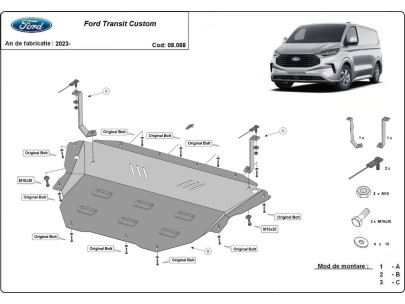 Oceľový kryt motora Ford Transit Custom (2023-2025) 2