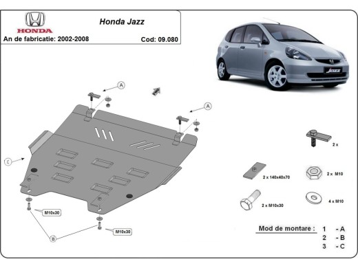 Oceľový kryt motora Honda Jazz (2002-2008)Honda Jazz