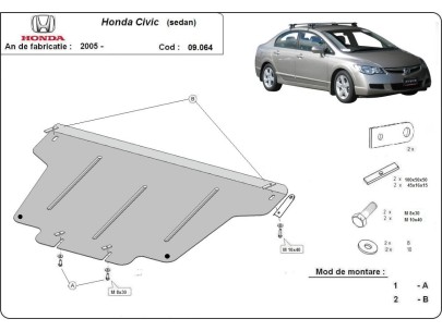 Oceľový kryt motora Honda Civic (berlin) (2005-2015) 2