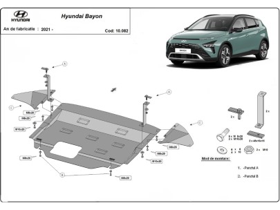 Oceľový kryt motora Hyundai Bayon (2021-2025) 2
