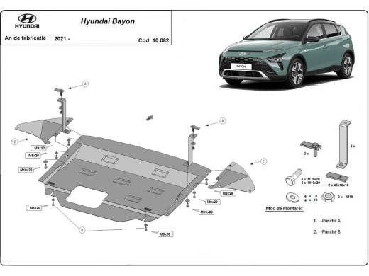 Oceľový kryt motora Hyundai Bayon (2021-2026)
