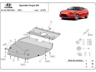 Oceľový kryt motora Hyundai Coupé Gk (2001-2010) 2