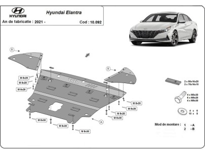 Oceľový kryt motora Hyundai Elantra (2021-2025) 2