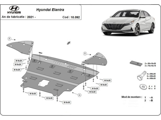 Oceľový kryt motora Hyundai Elantra (2021-2026)