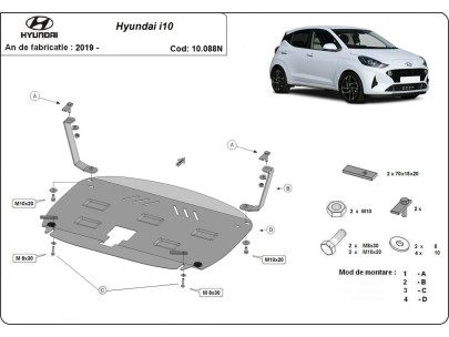 Oceľový kryt motora Hyundai i10 (2019-2025)