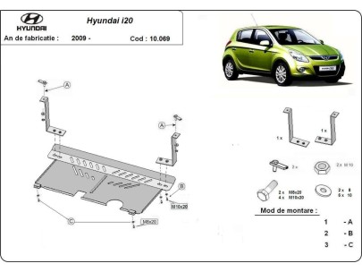 Oceľový kryt motora Hyundai i 20 (2009-2014) 2
