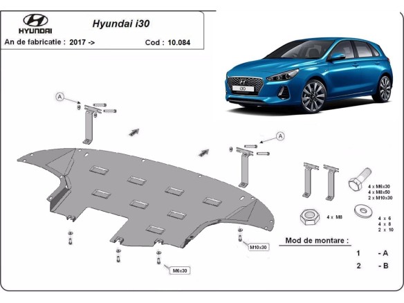 Oceľový kryt motora Hyundai I30 (2017-2025)Hyundai i30