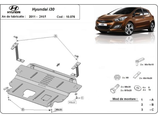 Oceľový kryt motora Hyundai i30 (2011-2014)Hyundai i30