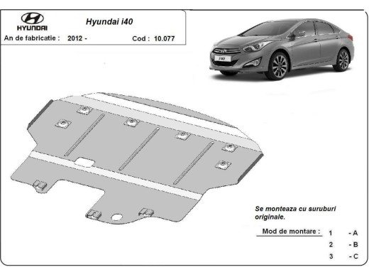 Oceľový kryt motora Hyundai i40 (2011-2015)Hyundai i40