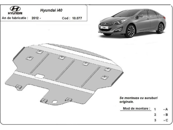 Oceľový kryt motora Hyundai i40 (2011-2015)Hyundai i40