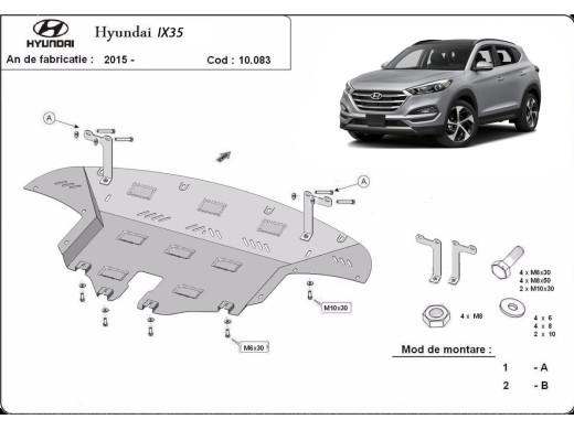 Oceľový kryt motora Hyundai IX35 (2015-2020)Hyundai IX35