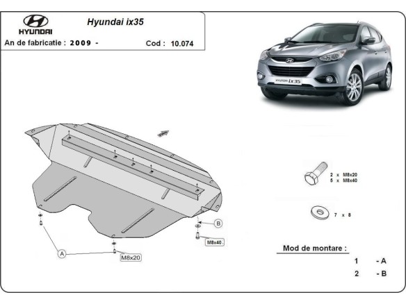 Oceľový kryt motora Hyundai IX35 (2009-2015)Hyundai IX35