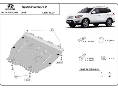 Oceľový kryt motora Hyundai Santa Fe (2006-2011) 2