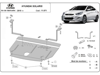 Oceľový kryt motora Hyundai Solaris (2010-2018) 2