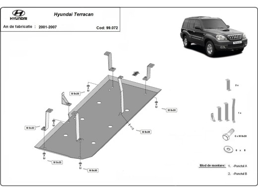 Oceľový kryt palivovej nádrže Hyundai Terracan (2001-2007)Hyundai Terracan