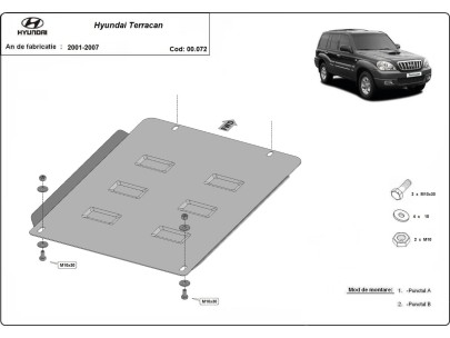 Oceľový kryt prevodovky Hyundai Terracan (2001-2007)