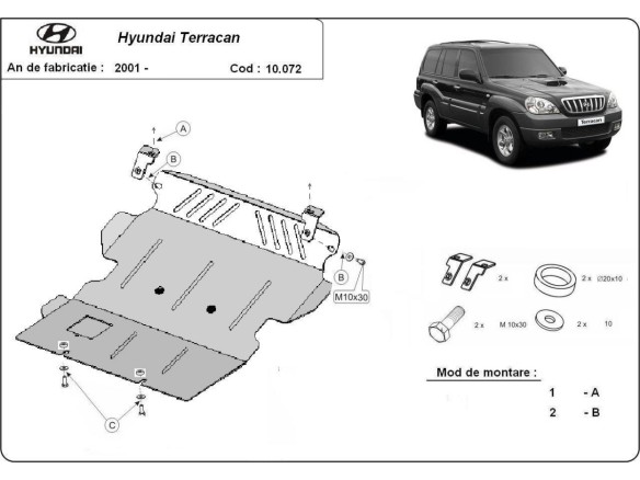 Oceľový kryt motora Hyundai Terracan (2001-2007)Hyundai Terracan