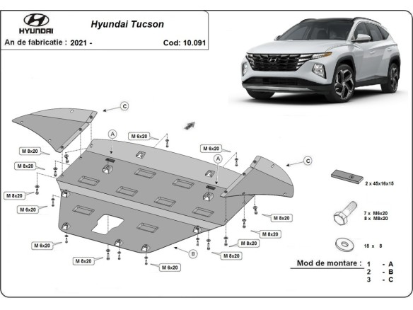 Oceľový kryt motora Hyundai Tucson (2021-2025)Hyundai Tucson