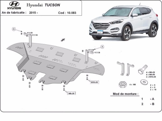 Oceľový kryt motora Hyundai Tucson (2015-2020)Hyundai Tucson