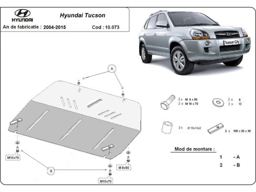 Oceľový kryt motora Hyundai Tucson (2004-2015)Hyundai Tucson