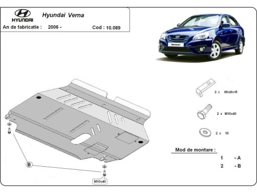 Oceľový kryt motora Hyundai Verna (2005-2010)Hyundai Verna