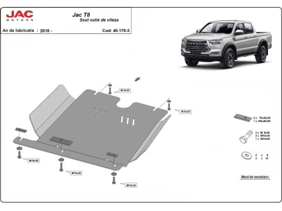 Oceľový kryt prevodovky Jac T8 (2018-2025) 2