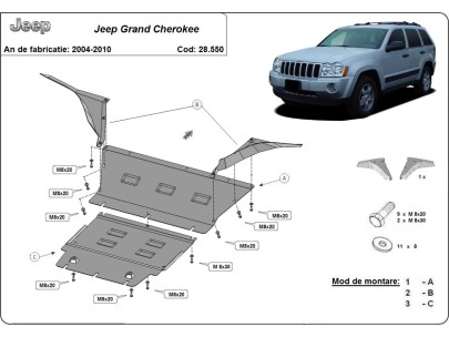 Oceľový kryt motora Jeep Grand Cherokee (2005-2010) 2