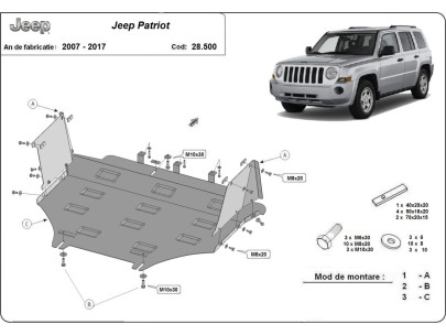 Oceľový kryt motora Jeep Patriot (2007-2017) 2