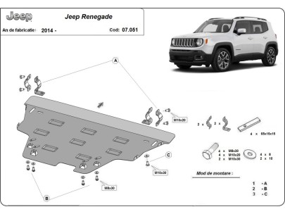 Oceľový kryt motora Jeep Renegade (2014-2026) 2