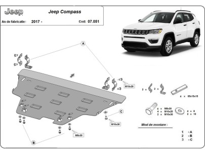 Oceľový kryt motora Jeep Compass (2017-2025) 2
