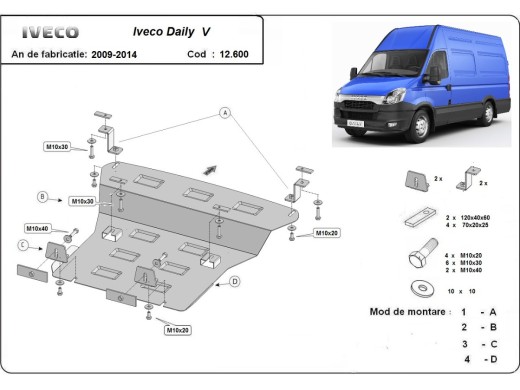 Oceľový kryt motora Iveco Daily 5 (2009-2014)Iveco Daily