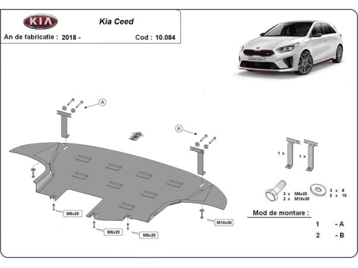 Oceľový kryt motora Kia Ceed (2018-2026)