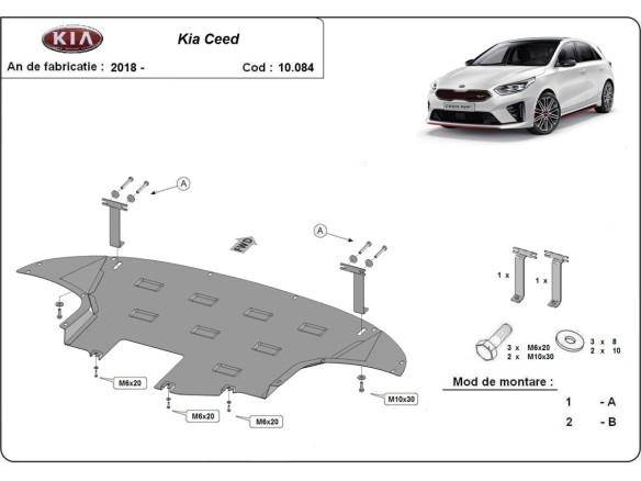 Oceľový kryt motora Kia Ceed (2018-2026)