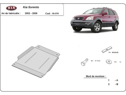 Oceľový kryt prevodovky Kia Sorento (2002-2006) 2
