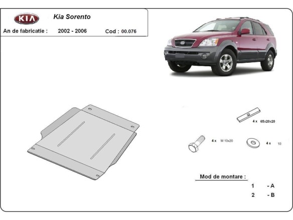Oceľový kryt prevodovky Kia Sorento (2002-2006)Kia Sorento