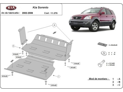 Oceľový kryt motora Kia Sorento (2002-2006) 2