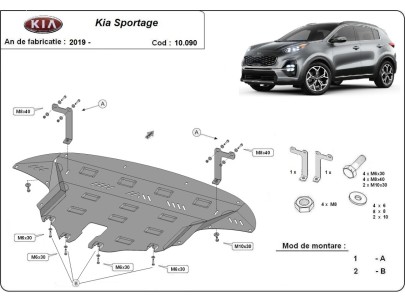 Oceľový kryt motora Kia Sportage (2019-2021)