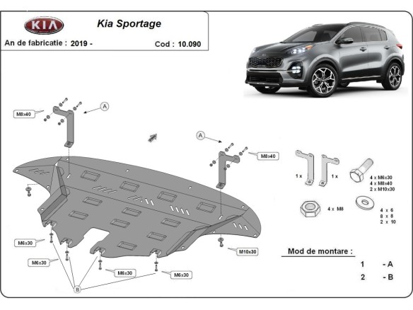 Oceľový kryt motora Kia Sportage (2019-2021)Kia Sportage