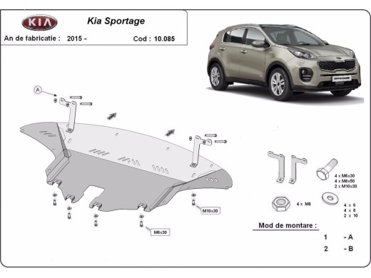 Oceľový kryt motora Kia Sportage (2015-2019)Kia Sportage
